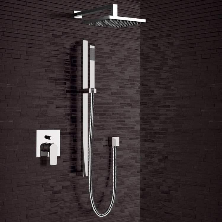 Remer SFR20-8 Chrome Shower System with 8 Inch Rain Shower Head and Hand Shower